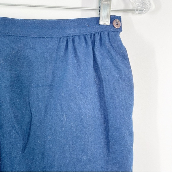 Pendleton Navy Blue Pencil Skirt Size 2P Classic 100% Wool Knee Length Straight - Picture 2 of 6